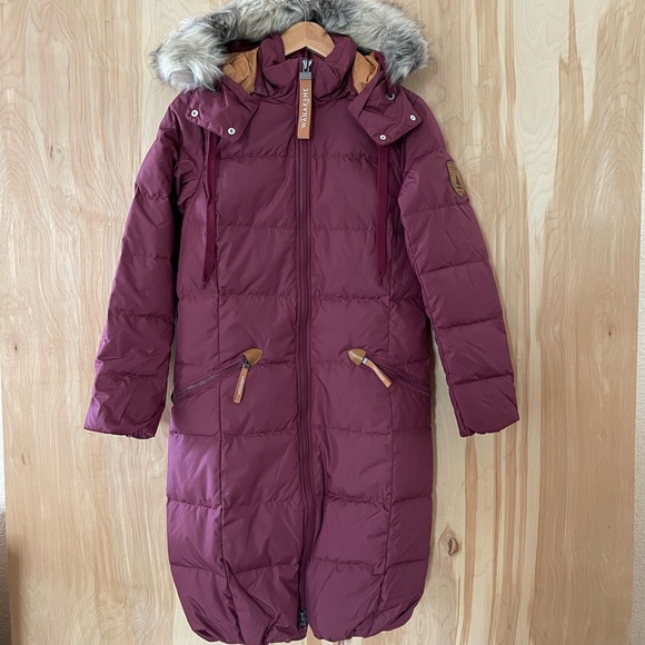 NWT Wanakome Calypso Mulberry Long Down Puffer Jacket - Picture 4 of 12